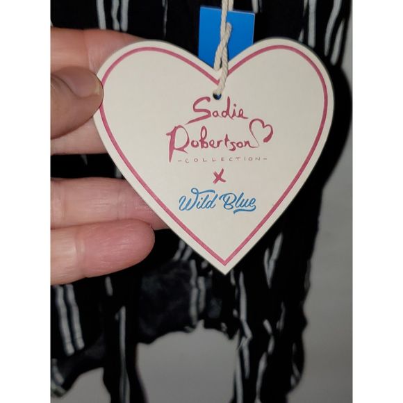 Sadie Robertson Women's /Junior's Blouse Striped Office Business Style Size XL - Picture 8 of 13